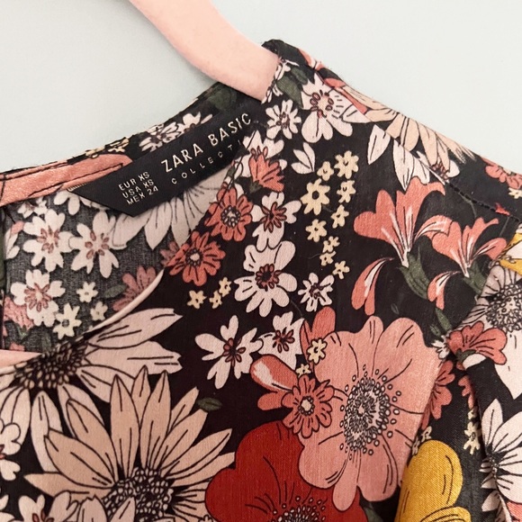ZARA Floral Long Sleeve Blouse - Picture 3 of 4